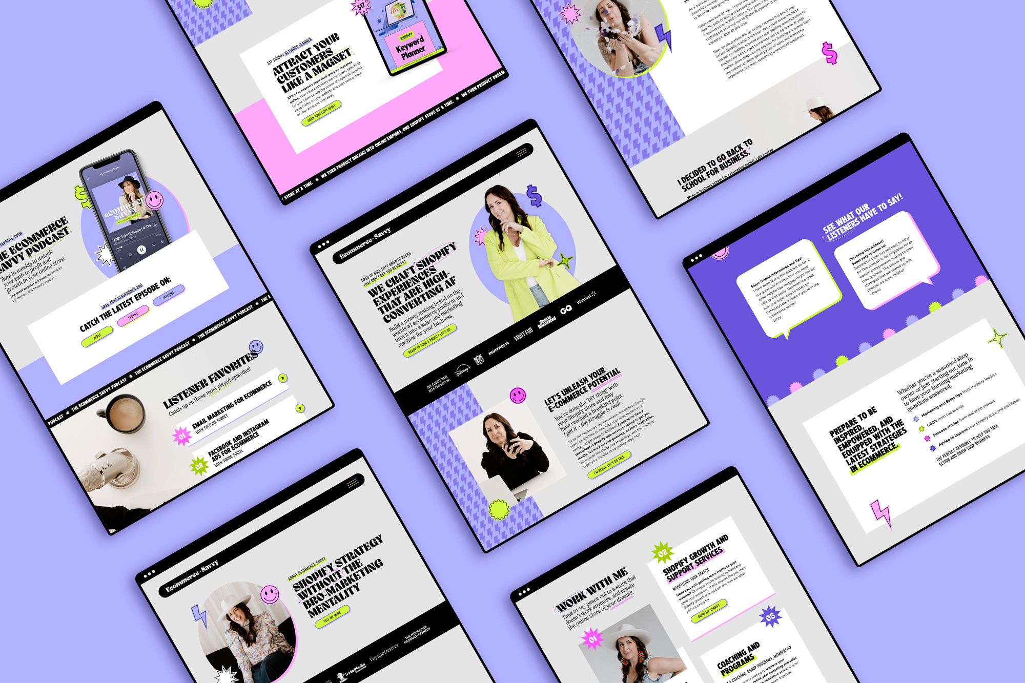 A clean, modern Showit website homepage design with bold branding, clear calls-to-action, and a welcoming layout that draws visitors in.